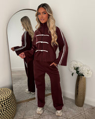 Liana Zip Hoodie and Trouser Set - Burgundy