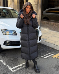 HARPER Padded Duvet Coat - Black