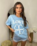 Avery LOVE Heart Detail T-Shirt - Sky Blue