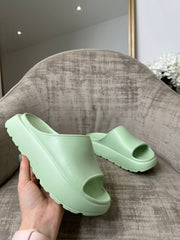 Carmen Chunky Platform Sliders - Mint Green