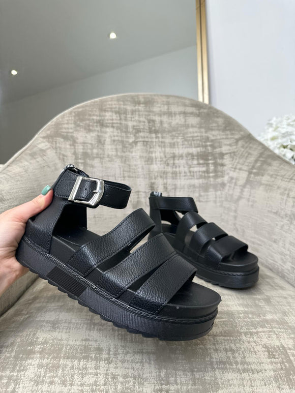 Indiah Chunky Gladiator Sandals - Black