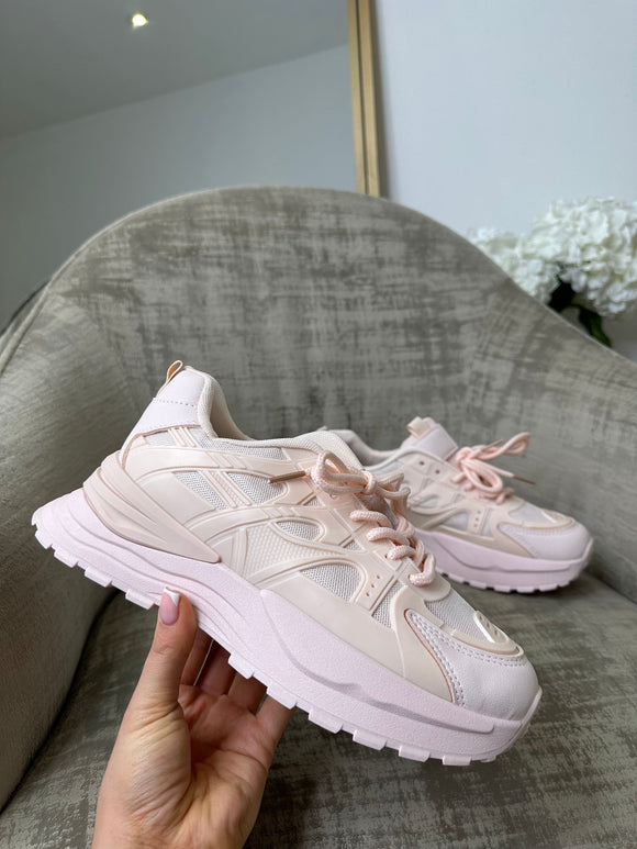 Becca Lace Up Trainers - Pink