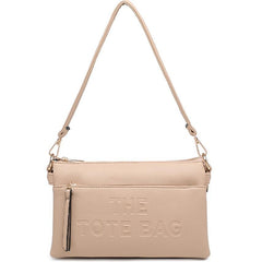 Rachael Multi Zip Double Strap 'The Tote Bag' Embossed Bag - Apricot