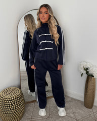 Liana Zip Hoodie and Trouser Set - Navy