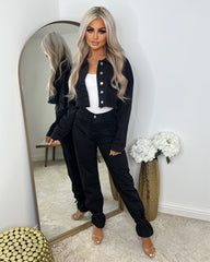 Regin Ankle Tie Denim Jeans - Black